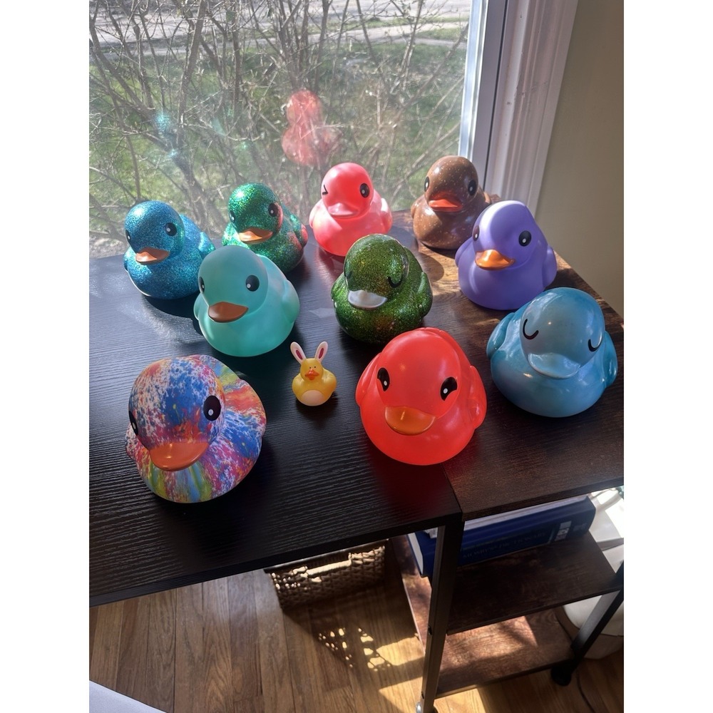Big Rubber Duckies 10 Different Facial Expressions Pond Pool Waterfall Easter‎